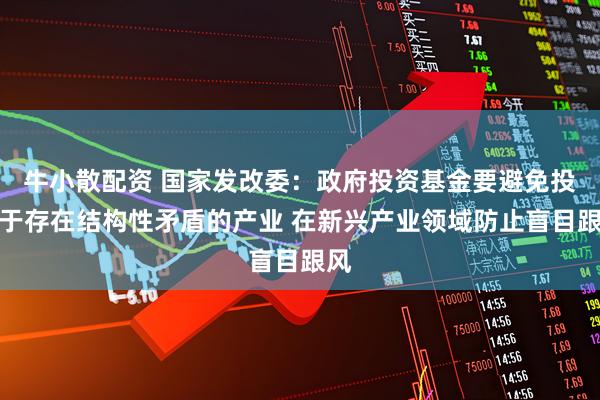 牛小散配资 国家发改委：政府投资基金要避免投资于存在结构性矛盾的产业 在新兴产业领域防止盲目跟风